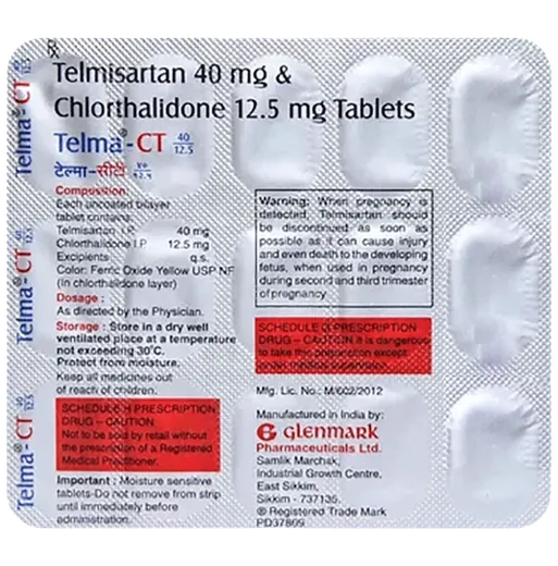 telma ct 40/12.5mg tablet 10's